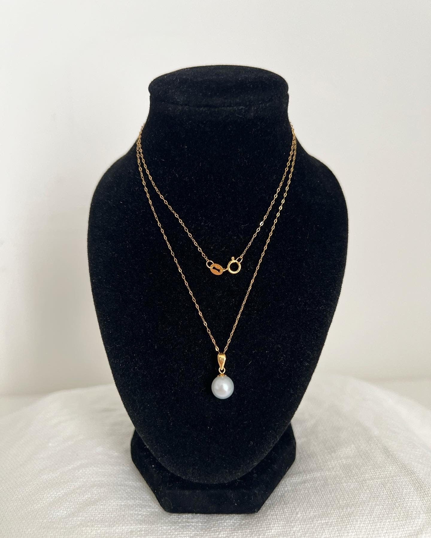 18K Solid Gold Dainty Necklace, Adjustable Chain, Minimalist Jewelry, Free Pendant