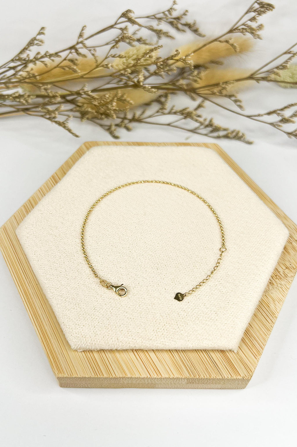 18K Solid Gold Sparkly Full Beaded Bracelet, Dainty Sparkly Textured Jewelry