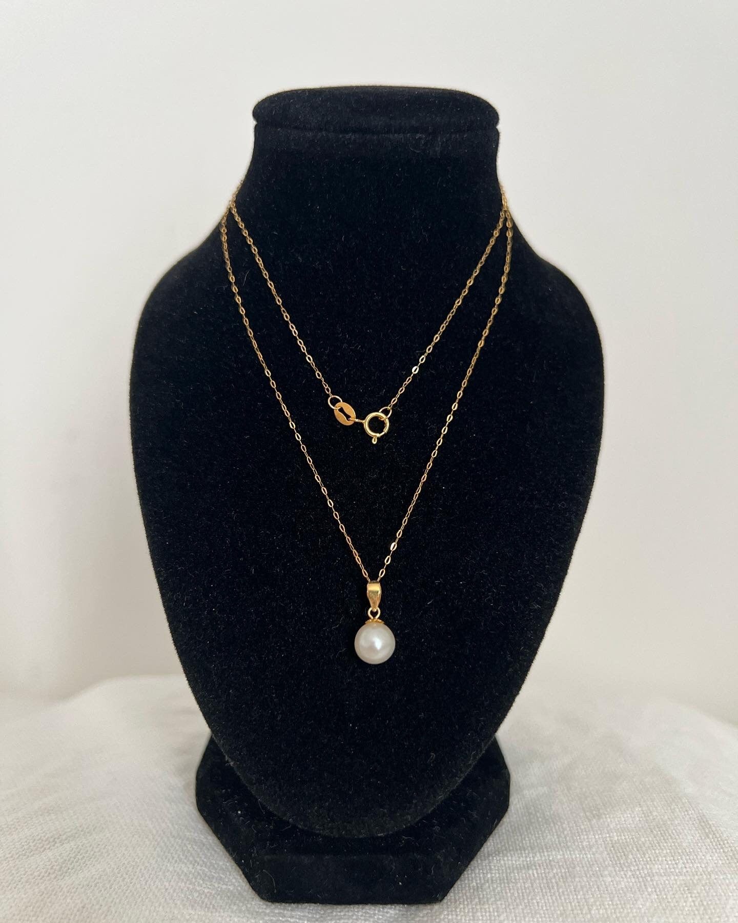 18K Solid Gold Dainty Necklace, Adjustable Chain, Minimalist Jewelry, Free Pendant