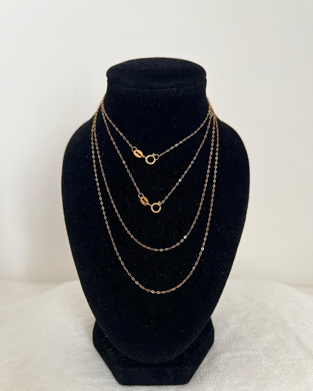 18K Solid Gold Dainty Necklace, Adjustable Chain, Minimalist Jewelry, Free Pendant