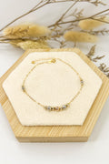 18k Solid Gold Tricolour Beaded Centre Piece Bracelet - Unique - Au750 - Yellow/White/Rose Gold - Ideal Gift for Her -Dainty - Birthday Gift