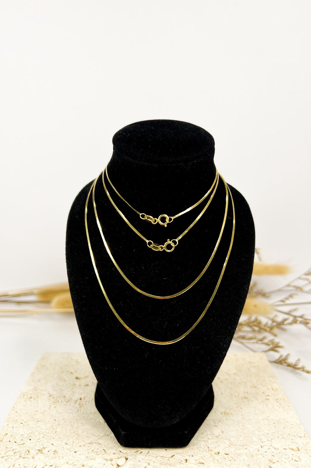 18K Solid Gold Herringbone Necklace, Petite Collarbone Chain, Dainty Minimalist Gold Necklace, Layering Jewelry, Gift for Her