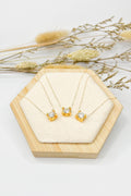 18K Solid Gold Brilliant Charm Necklace, Minimalist Dainty Chain (16-18")