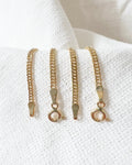 18K Solid Gold Petite Cuban Bracelet, 2.5-3mm Dainty Chain, Minimalist Jewelry