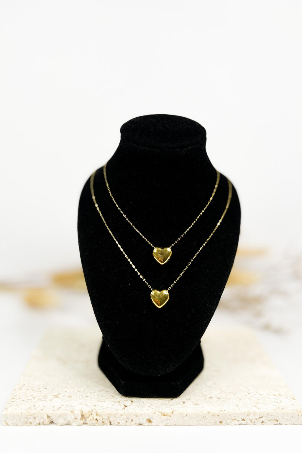 18K Solid Gold Heart Necklace, Floral Charm, Adjustable 16-18 Inch, Minimalist Jewelry