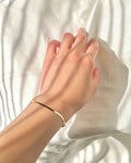 18K Solid Gold Herringbone Bracelet, 7-Inch Dainty Stacking Jewelry