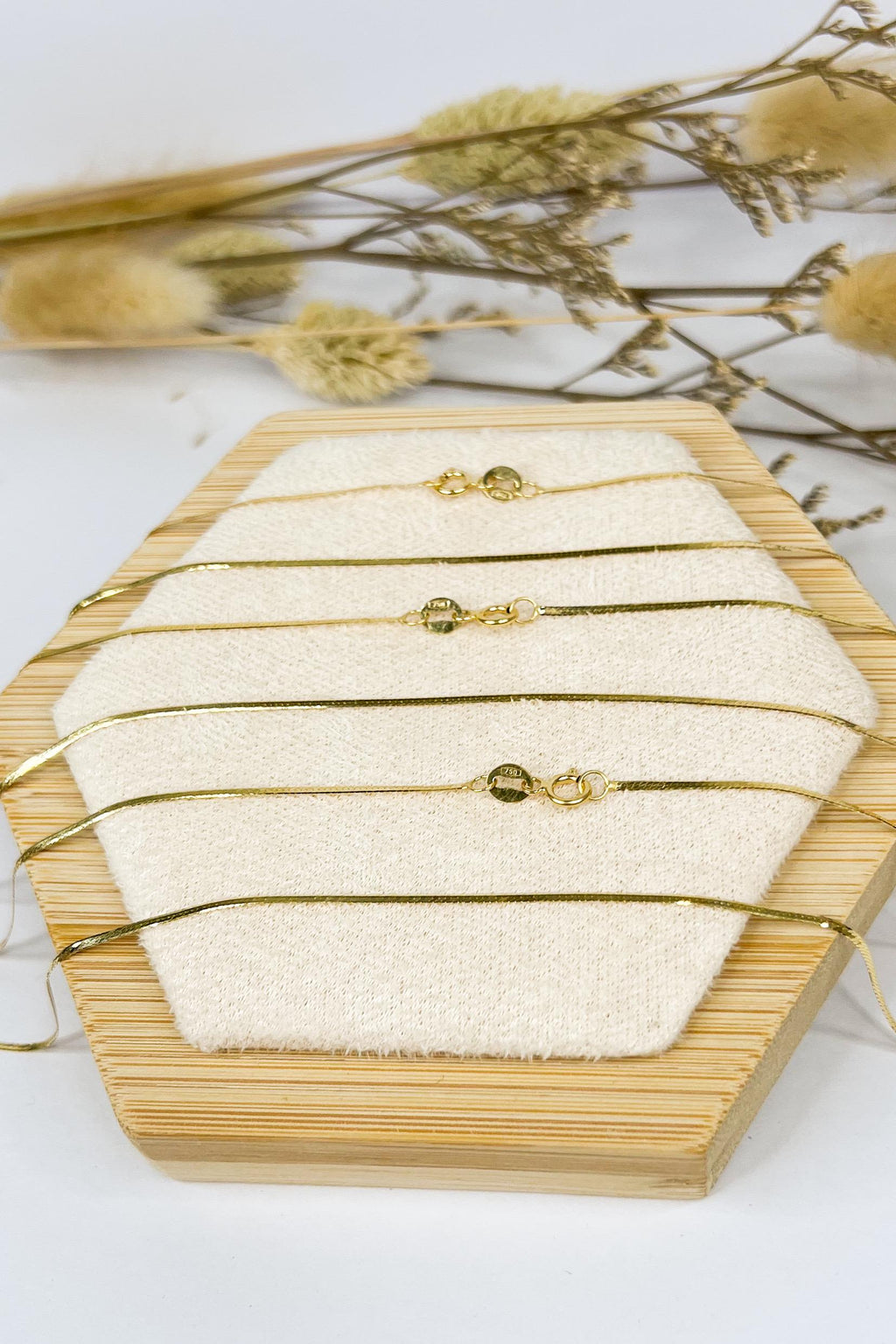 18K Solid Gold Herringbone Necklace, Petite Collarbone Chain, Dainty Minimalist Gold Necklace, Layering Jewelry, Gift for Her