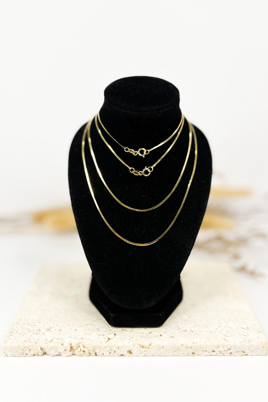 18K Solid Gold Herringbone Necklace, Petite Collarbone Chain, Dainty Minimalist Gold Necklace, Layering Jewelry, Gift for Her