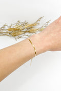 18K Solid Gold Herringbone Bracelet, Petite Flat Dainty Adjustable Jewelry