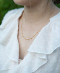 18K Solid Gold Beaded Necklace, Dainty Gold Chain Necklace, Minimalist Layering Necklace, Gift for Her, Au750 Gold Necklace