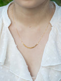 18K Solid Gold Wheat Necklace, Adjustable Gold Chain, Dainty Minimalist Necklace, Gift for Her