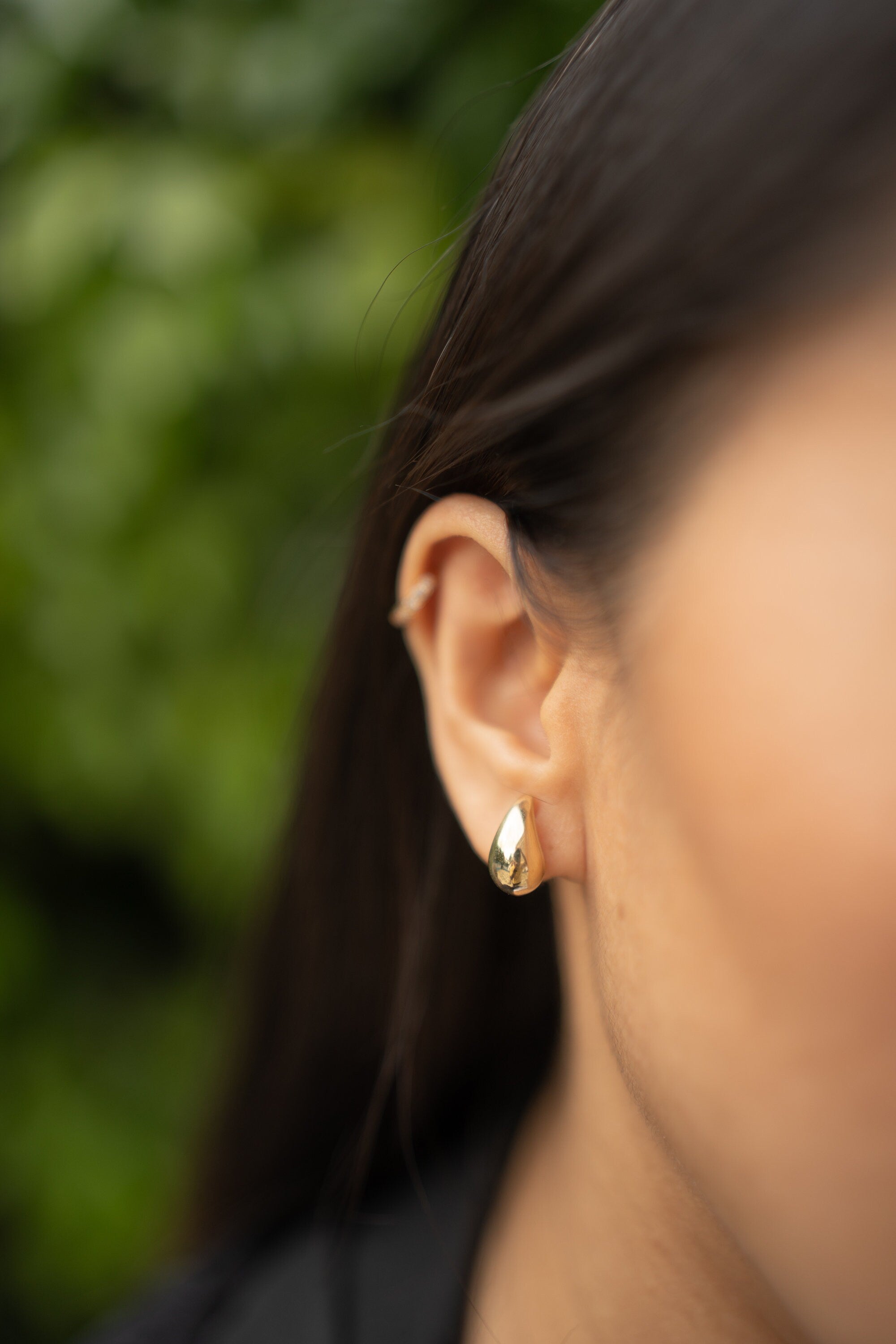 18K Solid Gold Waterdrop Earrings, Dainty Minimalist Gold Drop Earrings, Elegant Everyday Jewelry, Gift for Her