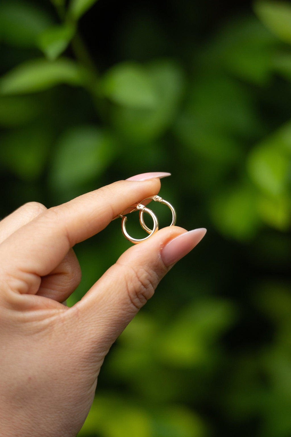 18K Solid Gold Hoop Earrings 13mm, Dainty Minimalist Gold Hoops, Small Everyday Earrings, Gift for Her