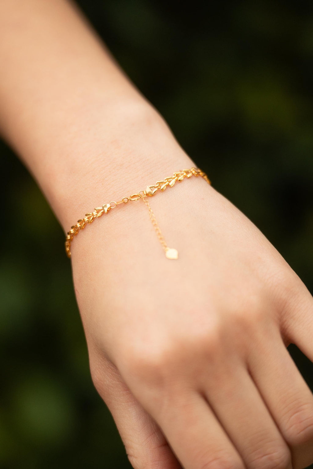 18K Solid Gold Wheat Chain Bracelet, Adjustable Gold Bracelet, Dainty Herringbone Style, Minimalist Everyday Jewelry, Gift for Her