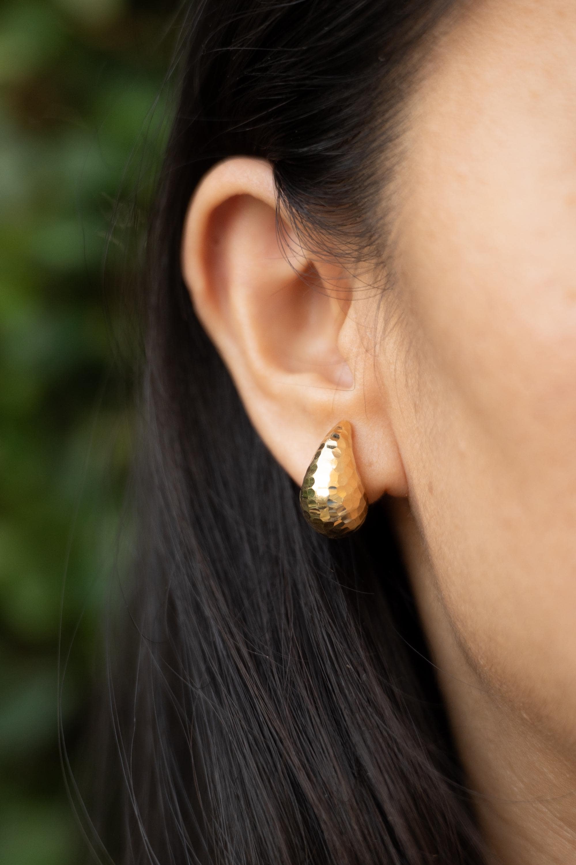 18K Solid Gold Teardrop Earrings, Sparkly Gold Drop Earrings, Dainty Minimalist Everyday Jewelry, Gift for Her