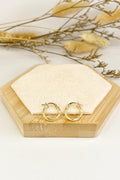 18K Solid Gold Hoop Earrings 15mm twist, Dainty Minimalist Gold Hoops, Small Everyday Earrings, Lightweight Statement Jewelry, Gift for Her
